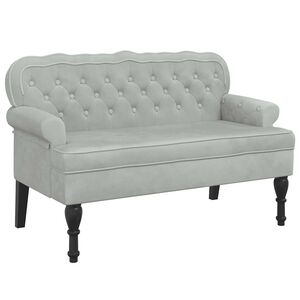 vidaXL Bank met rugleuning lichtgrijs 119,5x64,5x75 cm fluweel