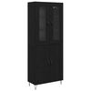 vidaXL Hoge kast Wit en Zwart Eiken 69,5 x 34 x 180 cm Bewerkt hout