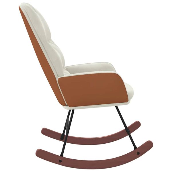 vidaXL Schommelstoel fluweel crèmewit
