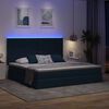 vidaXL Opbergbed met LED met matras Blauw 200 x 200 cm Polyester