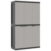 vidaXL Tuinkast 97x37x165 cm polypropeen grijs en zwart