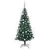 vidaXL Kunstmatig Voorverlicht Kerstboom Groen 180 cm PVC en Metaal
