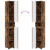 vidaXL Badkamer Kast Gerookt eiken 30,5 x 30 x 195 cm Bewerkt hout