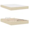 vidaXL Bedframe met matras met matras 2 pcs Cr&egrave;me Stof