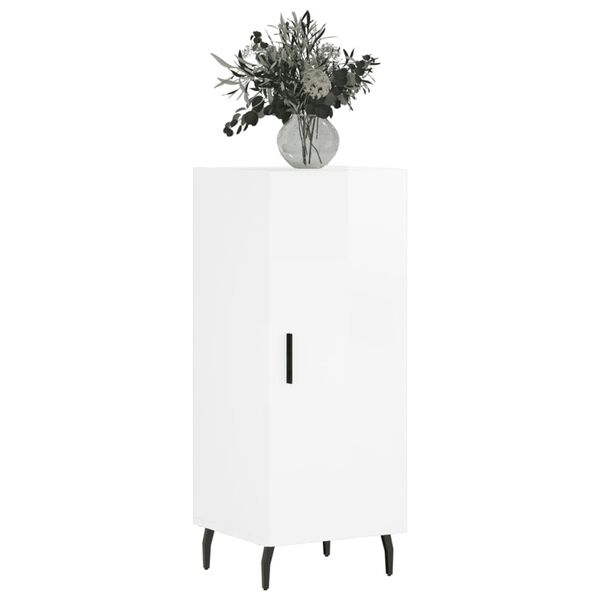 vidaXL Dressoir 34,5x34x90 cm bewerkt hout hoogglans wit