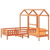 vidaXL Kinderbed met huisje en bankje massief grenenhout 100x200 cm