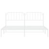 vidaXL Bedframe met hoofdbord metaal wit 193x203 cm