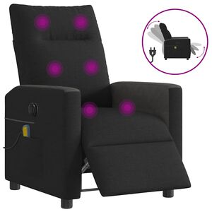 vidaXL Massagestoel elektrisch verstelbaar stof zwart