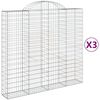 vidaXL Schanskorven 3 st gewelfd 200x50x180/200 cm ijzer
