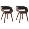 vidaXL Eetkamerstoelen 2 st gebogen hout en stof grijs