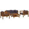 vidaXL 5-delige Loungeset met kussens massief acaciahout