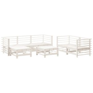 vidaXL 7-delige Loungeset massief grenenhout wit