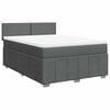 vidaXL Boxspring met matras stof donkergrijs 140x190 cm