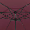 vidaXL Parasol met LED-verlichting 400 cm bordeauxrood
