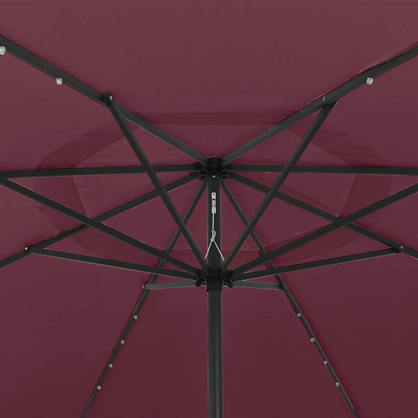 vidaXL Parasol met LED-verlichting 400 cm bordeauxrood