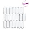 vidaXL Decoratieve Stickers 10 pcs Wit Grijs 30 x 30 x 0,8 cm