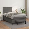 vidaXL Boxspring met matras kunstleer grijs 120x190 cm