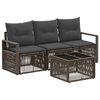 vidaXL Tuinbankenset 4 st Grijs poly rattan