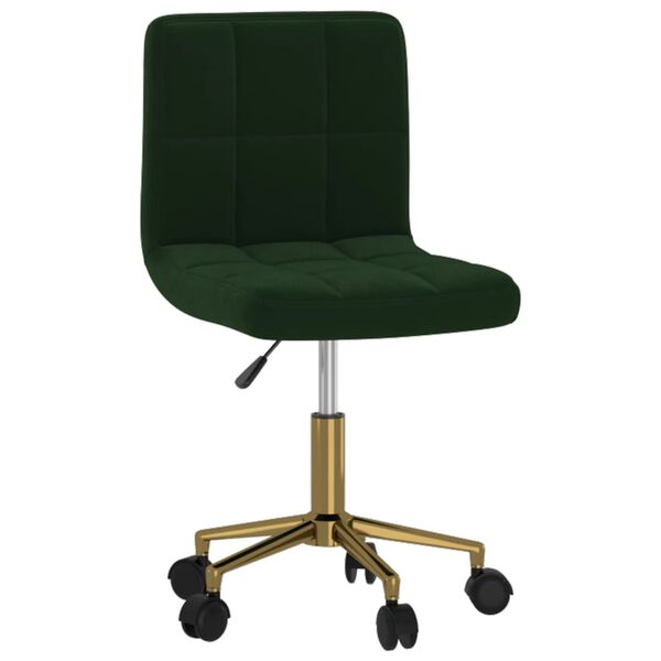 vidaXL Eetkamerstoelen draaibaar 2 st fluweel donkergroen