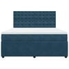 vidaXL Boxspring met matras fluweel donkerblauw 180x200 cm