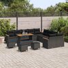 vidaXL Tuinbankenset 14 pcs Zwart poly rattan