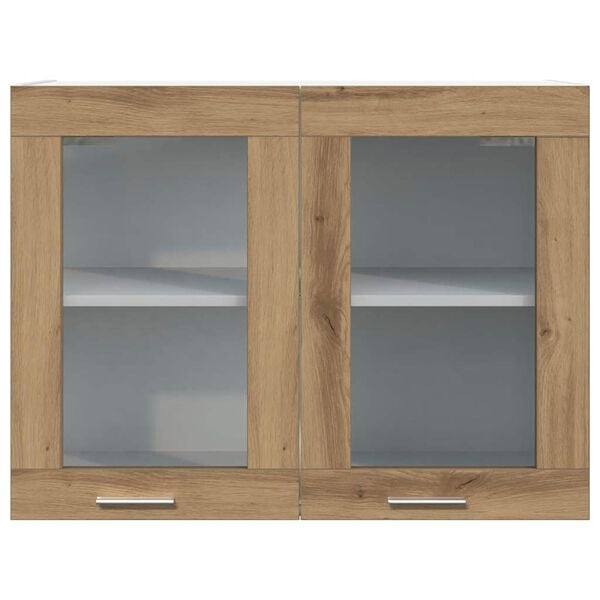 vidaXL Bovenkast Lyon 80x31x60 cm bewerkt hout artisanaal eikenkleurig