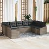vidaXL Tuin Sofa Set 9 pcs Grijs Poly riet