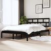 vidaXL Bedframe massief hout zwart 135x190 cm
