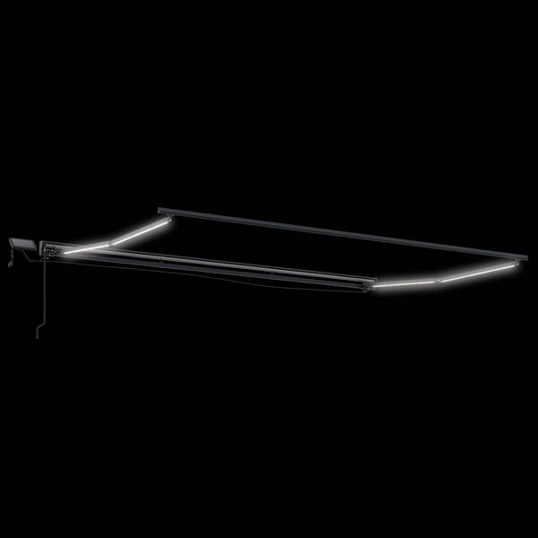 vidaXL Handmatige Luifelhouder met LED's Wit 4 x 2 m