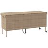 vidaXL Tuinbox met wielen 160x55x75 cm poly rattan beige