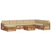 vidaXL Sofa-Sets 9 pcs Natuurlijk en Beige Massief Acaciahout