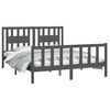 vidaXL Bedframe met hoofdbord massief grenenhout grijs 150x200 cm