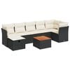 vidaXL 8-delige Loungeset met kussens poly rattan zwart