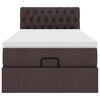 vidaXL Ottoman bed met matras en LED's 90x190cm stof donkerbruin