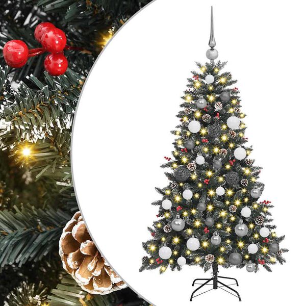 vidaXL Kunstkerstboom met 150 LED Groen 120 cm PVC en Plastic en Staal