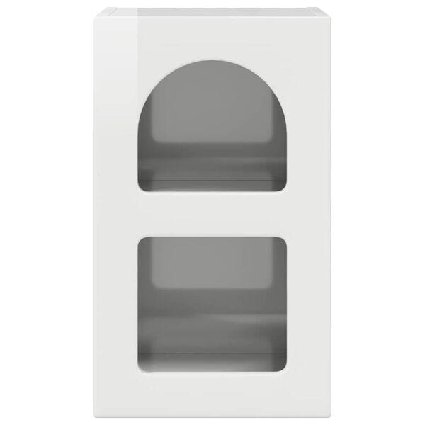 vidaXL Nachtkastje Hoogglans wit 29,5 x 35 x 50 cm Bewerkt hout