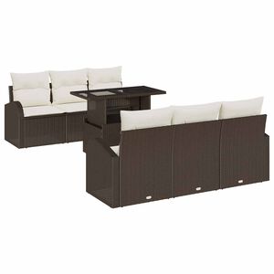 vidaXL Tuin Sofa Set met kussen met opslag 7 pcs Bruin Poly Rattan