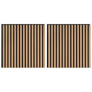 vidaXL Wandpanelen 2 st 60,5 x 60 cm Naturel