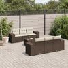 vidaXL 7-delige Loungeset met kussens poly rattan bruin