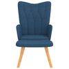 vidaXL Relaxstoel met voetenbank stof blauw