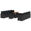 vidaXL Tuinbankenset met kussen 12 pcs Zwart poly rattan