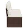 vidaXL Tuinbank 4-zits met kussens poly rattan bruin