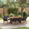 vidaXL Tuin Eetset met kussen 9 pcs Zwart en bruin poly rattan