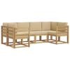 vidaXL Buiten bankenset met kussen 6 pcs Wit en Beige