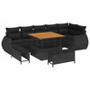 vidaXL Tuinbankenset 9 st Zwart poly rattan