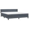 vidaXL Boxspring met matras fluweel donkergrijs 180x210 cm