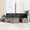 vidaXL Tuin Sofa Set met kussen met opslag 7 pcs Grijs Poly riet