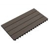 vidaXL Terras Tegel 6 st Donkerbruin 60 x 30 cm WPC