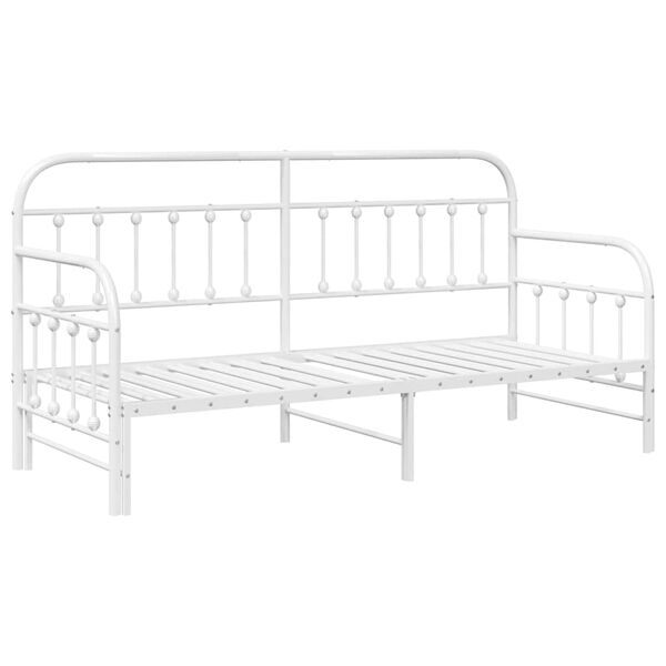 vidaXL Bedframe voor een daybed met hoofdeinde Wit 80 x 200 cm Staal