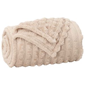 vidaXL Gooi Deken Beige 150 x 130 cm Fleece